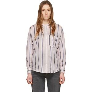 Isabel Marant Etoile Satchell Button Down Top 38 Striped Light Pink